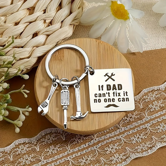 Dad's Toolbox Charm Keychain - Stainless Steel, Durable & Meaningful Father's Day Gift for Dad