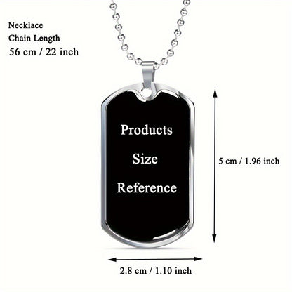 Men's Stainless Steel Dog Tag Pendant Necklace – Perfect Gift for Thanksgiving, Anniversary, Birthday, or Special Occasions