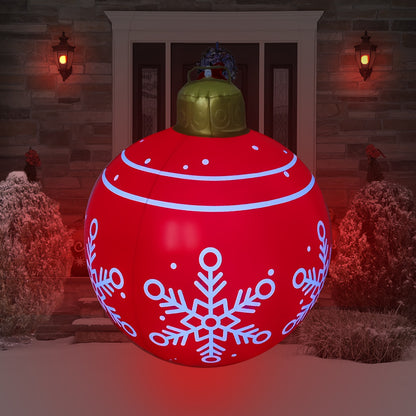 24-Inch Christmas Snowflake Inflatable Ball - Durable PVC Outdoor Yard and Garden Decoration