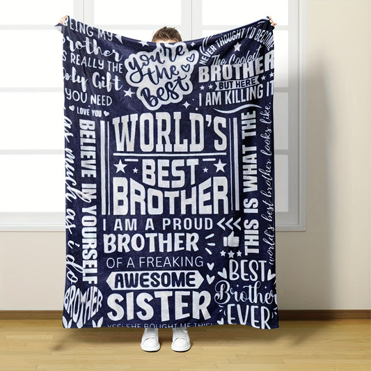 World’s Best Brother Flannel Throw Blanket - Perfect All-Season Gift for Adult Brothers, Cozy and Hypoallergenic