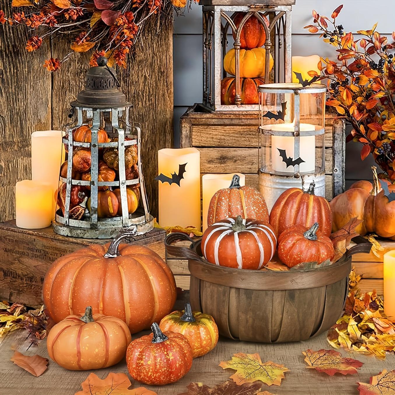 58-Piece Artificial Pumpkin Set for Fall, Halloween & Thanksgiving Decor