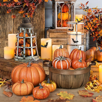 58-Piece Artificial Pumpkin Set for Fall, Halloween & Thanksgiving Decor