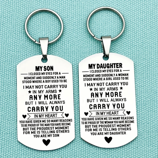 To my Daughter/Son from Dad: Inspirational Key Chain Gift for Son or Daughter from Dad - Perfect Birthday or Christmas Stocking Stuffer