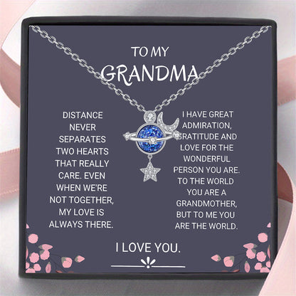 Planet Pendant Necklace in Gift Box for Grandma – A Meaningful Gift for Mother's Day, Thanksgiving, Christmas, or Birthdays