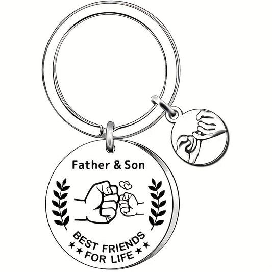 To my Son/Dad from Dad/Son: Dad Keychain Gifts From Son Stainless Steel Key Chain Ring Father & Son Best Friends For Life Key Chain Birthday Father's Day Gift For Dad Father Papa