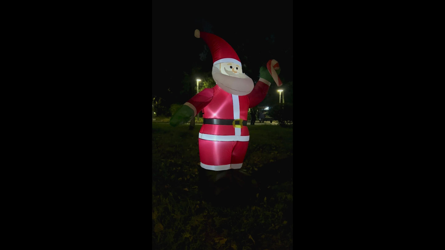 1 Pc 8FT Inflatable Christmas Santa Claus With LED Lights, Blow Up Colorful Holiday Lawn Yard Christmas Inflatable Decoration