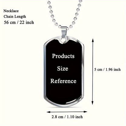 To my Dad from Daughter: Father's Day Gift from Daughter - Men's Stainless Steel Dog Tag Pendant Necklace with Inspirational Message for Dad - No Plating Jewelry Accessory