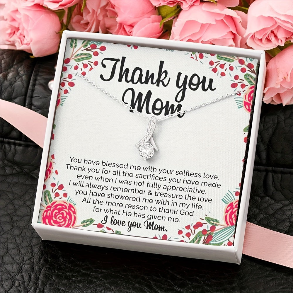 Thank You Mom: To Mom Necklace, Sentimental Mom Gift From Daughter, Mom Necklace, Mom Birthday Gift From Daughter, Mother's Day Gift, Christmas Gift