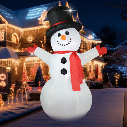 4ft Christmas Inflatable Snowman with Scarf - Adorable Outdoor Holiday Decoration