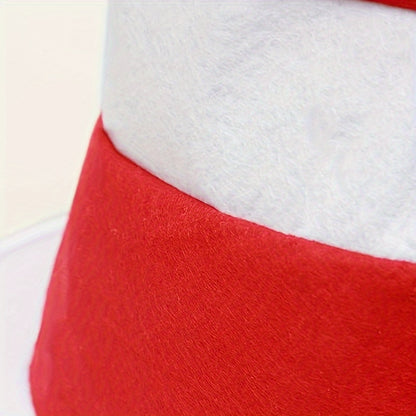 Red and White Striped Felt Hat - Unisex Party Accessory - Perfect for Christmas and Holiday Celebrations