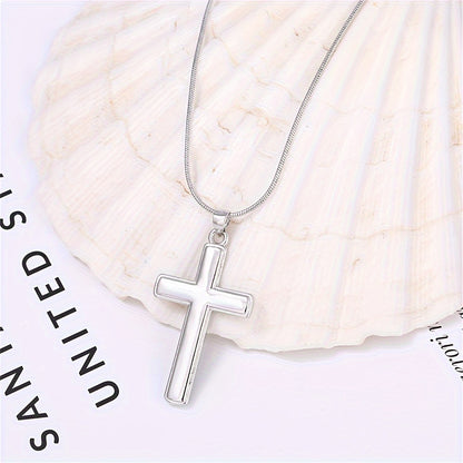 To My Step Up Dad: Stainless Steel Cross Necklace, Dad Cross Necklace, Birthday Gift, Father Day Gift, Christmas Gift With Card Gift Box