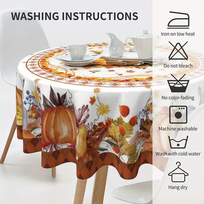 Fall Pumpkin Harvest Tablecloth – Thanksgiving Party Table Cover