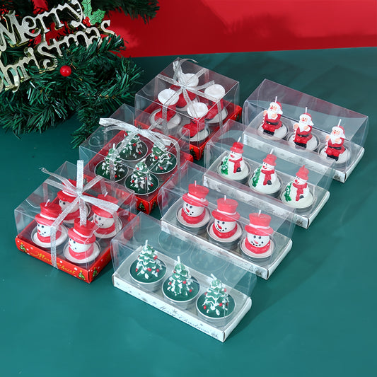 Blingfun Christmas Candle Set - Festive Scented Paraffin & Soy Wax Candles in Santa, Snowman, Pinecone, and Christmas Tree Shapes