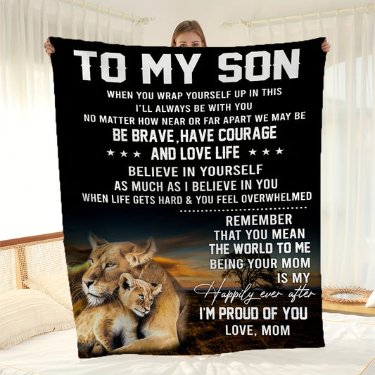 To My Son from Mom: Gift Blanket – Perfect Birthday and Graduation Gift Ideas for Son | Heartfelt Blanket from Mother for His Special Day