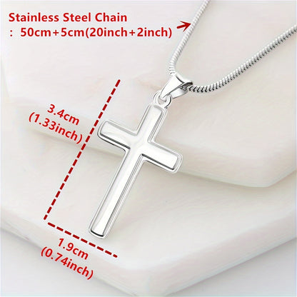 To My Husband | Stainless Steel Cross Necklace – Perfect Birthday or Christmas Present