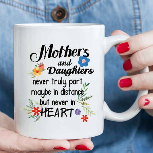 To my Mom from Daughter: Funny Mom Birthday Gifts - Mom And Daughter In Each Heart, Novelty Mother's Day Gift Ideas From Daughter Or Son, Unique Christmas Gifts Mug For Mom, 11oz Love Mom Mug