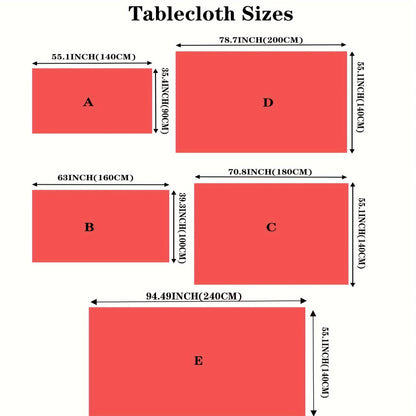 Christmas Tablecloth with Santa and Reindeer Design - 100% Polyester, Waterproof & Stain-Resistant Machine-Woven Table Cover for Dining, Parties, and Picnics