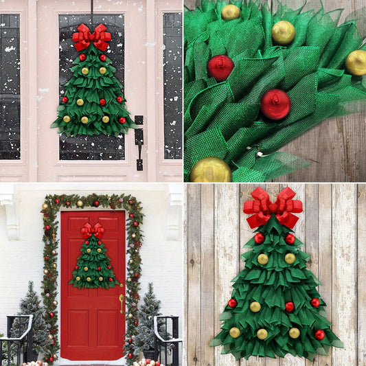 24-Inch Handmade Christmas Wreath - Large Holiday Ornament for Front Door, Window, Wall, Indoor/Outdoor