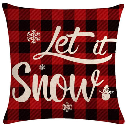 4-Pack Winter Holiday Pillow Covers – Contemporary Snowman & Santa Designs (18x18")