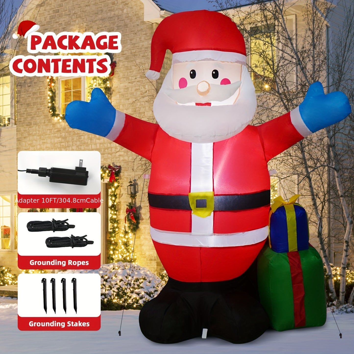 5ft Christmas Inflatable Santa Claus - Festive Blow-Up Holiday Decoration for Indoor/Outdoor Use