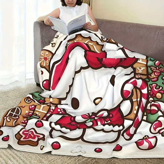 Hello Kitty Christmas-Themed Soft Fleece Throw Blanket – Cozy, Warm, All-Season Comfort for Couch, Bed, and Outdoor Use