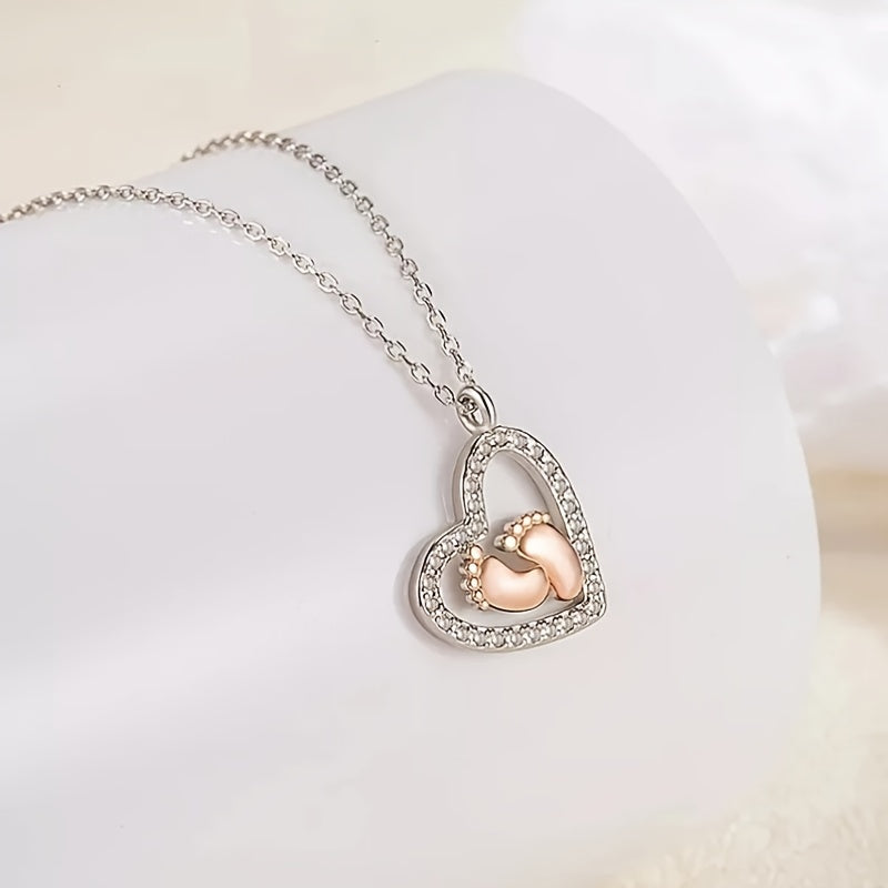 To my Mummy from Your Tummy: Feet Heart Necklace Pregnancy Gift Mum To Be Feet Shower Gift, Expecting Mum Pregnancy Gift