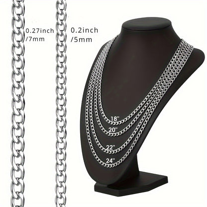 Classic Fashion Cuban Necklace - Stylish Stainless Steel Chain for Christmas, Thanksgiving, Birthdays, and Special Occasions