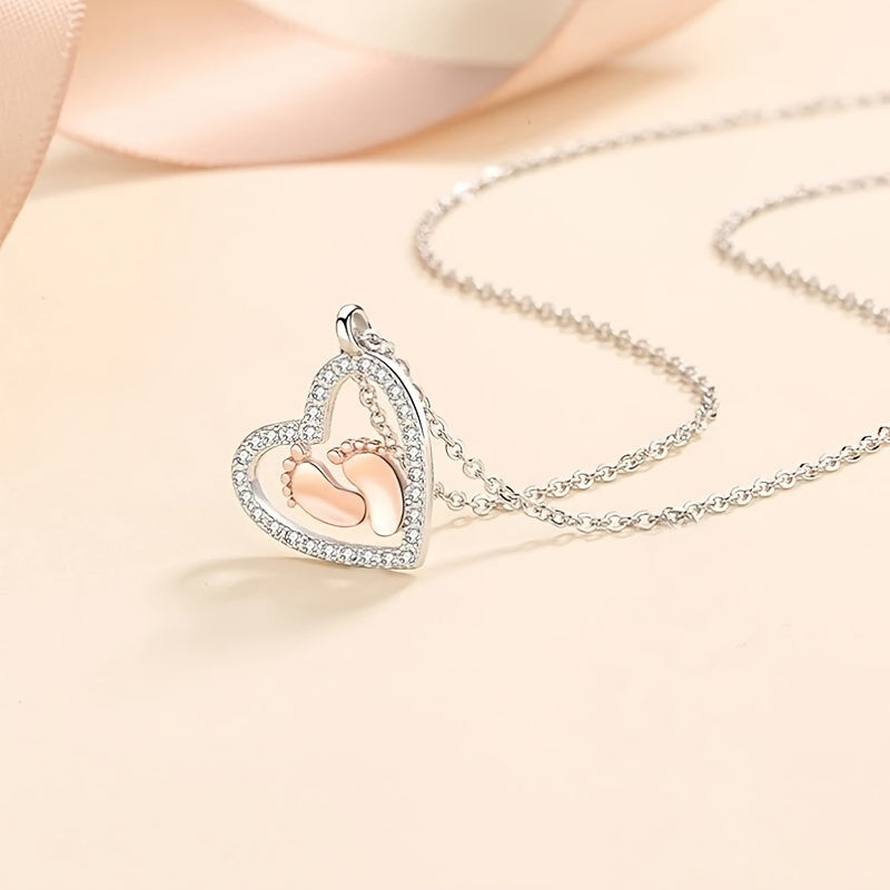 To my Mummy from Your Tummy: Feet Heart Necklace Pregnancy Gift Mum To Be Feet Shower Gift, Expecting Mum Pregnancy Gift