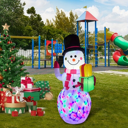 5ft Giant Christmas Snowman Inflatable with Rotating LED Lights - Outdoor Yard, Garden, and Holiday Display