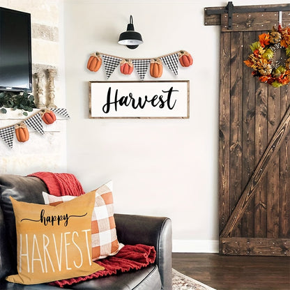 Farmhouse Fall Pillow Covers – "Hello Pumpkin" & "Happy Harvest" (Set of 4, 18x18 Inch)