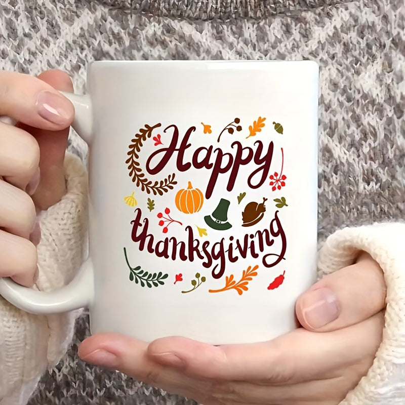 11 oz Ceramic Coffee Mug with Funny Thanksgiving Leaves Design