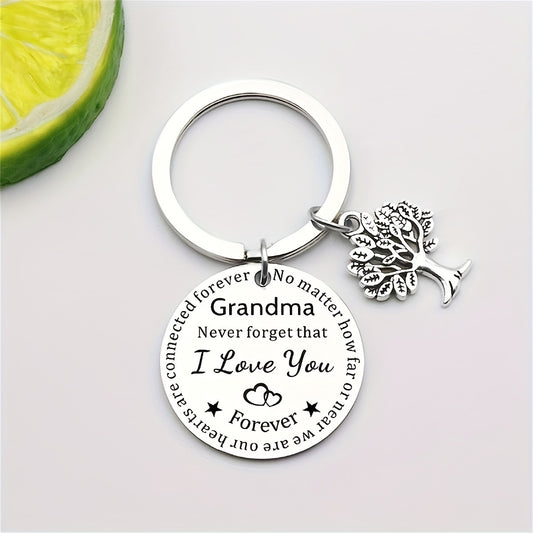 Personalized Stainless Steel Letter Keychain Set for Grandma – Thoughtful Anniversary Gift.