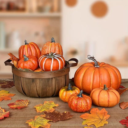 58-Piece Artificial Pumpkin Set for Fall, Halloween & Thanksgiving Decor