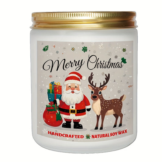 Lavender & Cinnamon Soy Wax Candle - 7oz, Perfect for Christmas & Romantic Gifts, Includes Glass Jar