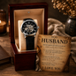 To My Husband “My Safe Place” Openwork Automatic Watch