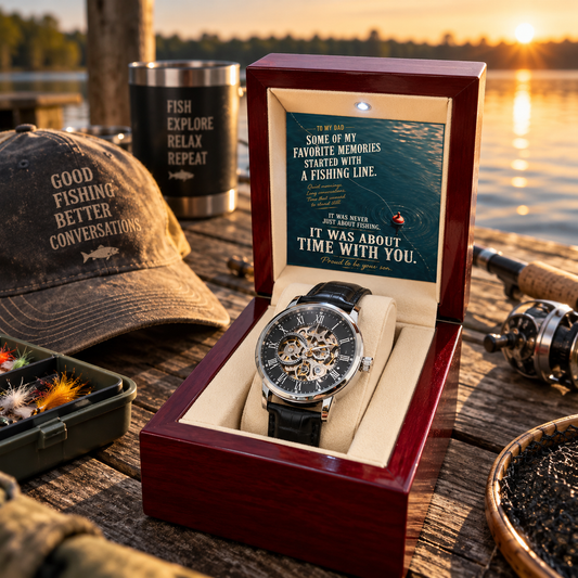 To My Dad From Son – It Was About Time With You – Openwork Automatic Watch