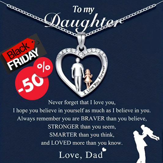 Dad & Daughter Heart Pendant Necklace: A Sentimental Gift Celebrating the Bond Between Father and Daughter