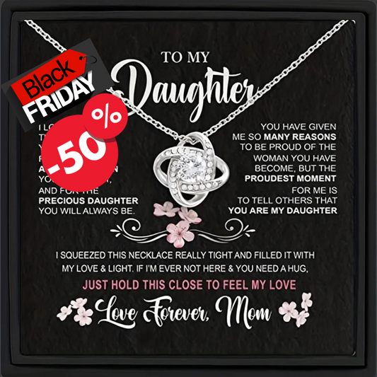 “To My Daughter” Hollow Inlaid Pendant Necklace: A Meaningful Gift from Mom to Daughter