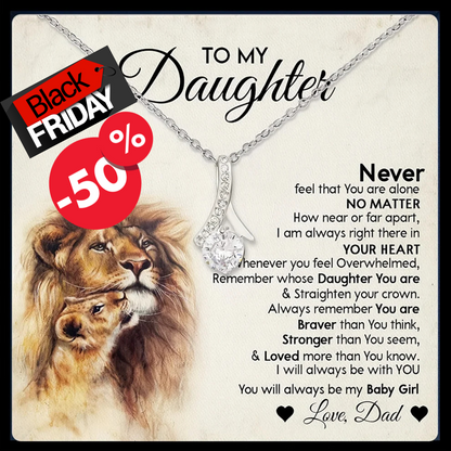 "To My Daughter" Elegant Necklace with Heartfelt Gift Box and Card: A Thoughtful Gift from Dad