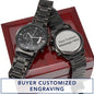 Gift for Him – Customizable Engraved Premium Black Chronograph Watch