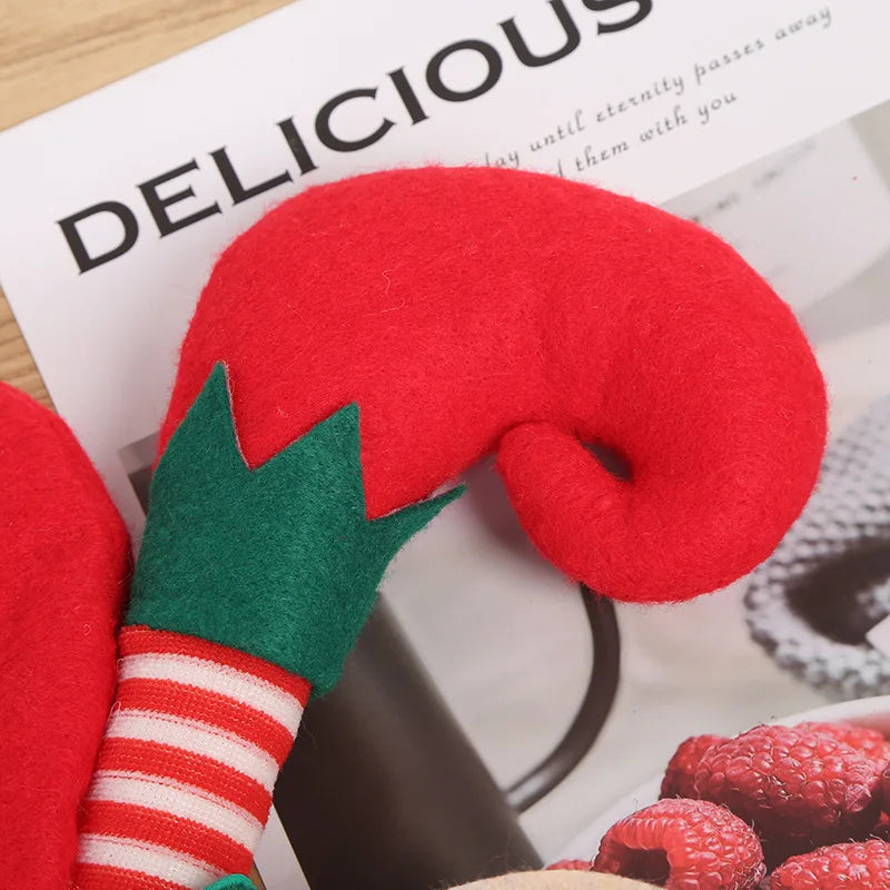 Christmas Plush Elf & Santa Hat – Cute Striped Cartoon Turkey Hat for New Year & Xmas Party Props