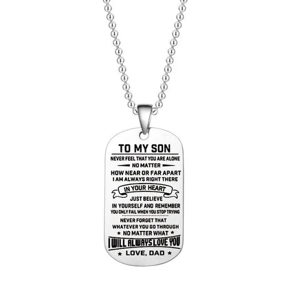 To my Daughter / Son: Fashion Necklace Keychain Gift Stainless Steel