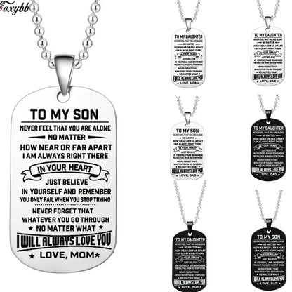 To my Daughter / Son: Fashion Necklace Keychain Gift Stainless Steel