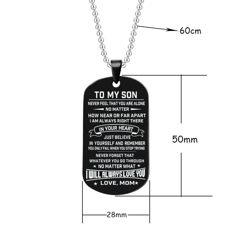 To my Daughter / Son: Fashion Necklace Keychain Gift Stainless Steel