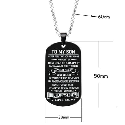 To my Daughter / Son: Fashion Necklace Keychain Gift Stainless Steel