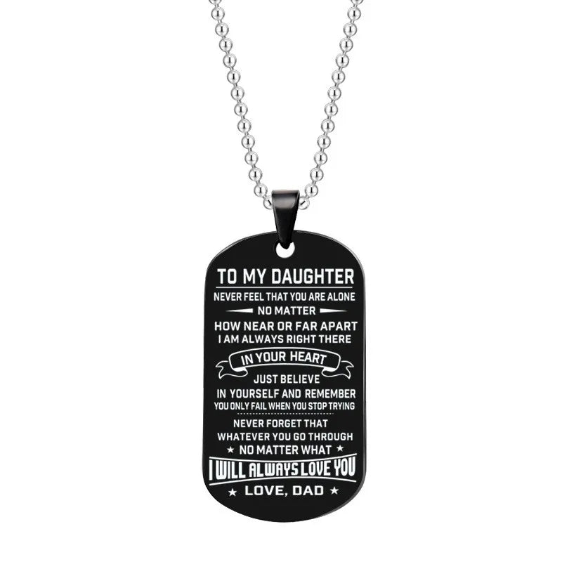 To my Daughter / Son: Fashion Necklace Keychain Gift Stainless Steel