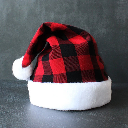 Christmas Party Red & Black Plaid Dress-Up Hat – Festive Holiday Atmosphere Prop