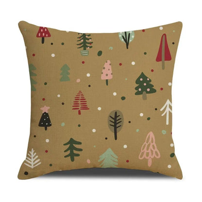 Set of 4 Christmas Winter Throw Pillow Cushion Covers – 45x45cm Festive Home & Outdoor Décor