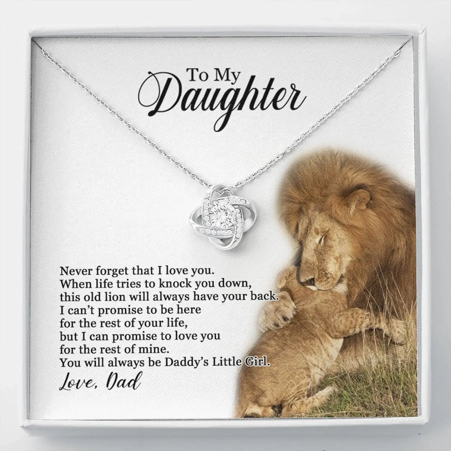 "To My Daughter" Love Knot Necklace: A Heartfelt Christmas or Birthday Gift for Your Daughter