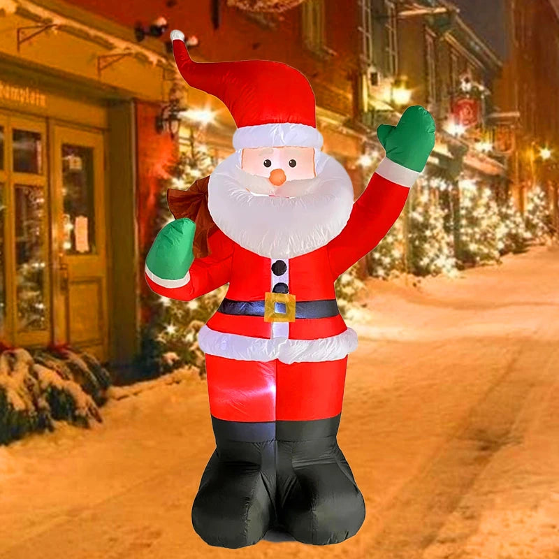 1.8m Backpack Santa Claus Inflatable – Christmas Decoration with LED Lights for Indoor & Outdoor Use